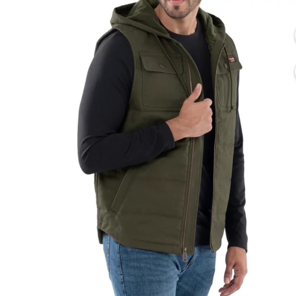 Wrangler Workwear Men's Work Vest with Hood